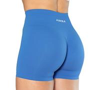 AUROLA Dream Collection Short d'entraînement pour Femme Taille Haute sans Coutures Scrunch Athlétique Course Gym Yoga Short Actif, Diva - Bleu, M