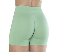 AUROLA Dream Collection Short d'entraînement Taille Haute sans Couture pour Femme, Vert Pastel, Taille XS