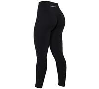 AUROLA Leggings d'entraînement avec contrôle du Ventre, résistants aux Squats, côtelés, épais, sans Couture, froncés, pour Femmes, Noir, Taille S