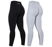 AUROLA Leggings d'entraînement avec contrôle du Ventre, résistants aux Squats, côtelés, épais, sans Couture, froncés, pour Femmes, Taille M
