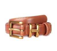 Aurolran Women's Fashion Classic Metal Buckle Leather Belt with Jeans Dress