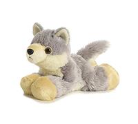 Aurora, 13296, Mini Flopsie Loup, 20 cm, Peluche, Blanc et Violet