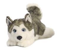 Aurora, 26263, MiYoni Husky couché 11In, Peluche, Gris