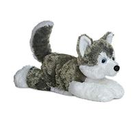 Aurora, 31453, Shadow Le Husky Flopsie, 30cm, Peluche, (Gris/Blanc/Blue)