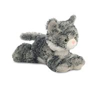 Aurora, 31713, Mini Flopsies Lily Le Chat tigré, 20 cm, Peluche, Gris, Grey, White, Pink