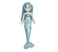 Aurora, 33084, Sea Shimmers Sapphire la Sirène, 46 cm, Peluche, (Bleu, Peche, Argenté)