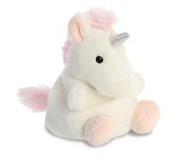 Aurora, 33482, Palm Pals Sassy la Licorne, 13 cm, Peluche, Blanche & Rose