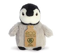 Aurora, 35083, Eco Nation Mini Pingouin, 13cm,Peluche éco-Responsable, Gris