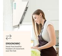 Klarstein Alina Hotte Aspirante 60cm, Hottes de Cuisine Inclinées, Filtre de Hotte en Carbone, Débit d'Air Puissant 563 m³/h, Intelligent IoT/Wi-Fi, LED, Classe A+, Hotte Silencieuse avec Evacuation