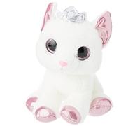 Aurora, 60876, Sparkle Tales, Duchess Le Chat with Crown, 18 cm, Peluche, Blanche