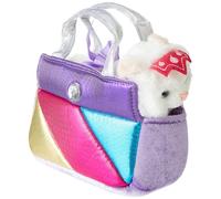 Aurora, 61172, Fancy Pal, Cat in Rainbow Handbag, 8In, Peluche, Blanche