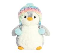 AURORA, 99442, pompon pingouin arc-en-ciel 22,9 cm, peluche grise