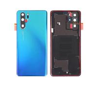 (Aurora Blue) For Huawei P30 Pro Battery Housing with Adhesive Sticker+Camera Lens Cover - Black