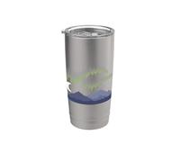 Aurora Borealis illuminant le ciel nocturne Gobelet isotherme en acier inoxydable double paroi