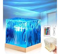Aurora Borealis Night Light Projector, Northern Lights Cube Galaxy Projectors, Northern Dreamscape Projector, 16 Colors Ambient Wave Cube Lamp, for Kids, Ceiling, Party, Game Rooms (A,Charge)