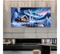 Aurora Borealis Snow Diamond Painting, 5D DIY Diamant Painting Kit Complet Peinture Diamant Point de Croix kit Broderie Diamant Painting Grand Format pour Adultes Décoration Intérieur 55x110cm F-2701