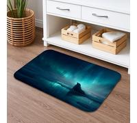 Aurora Borealis Tapis de bain à séchage rapide, absorbant et antidérapant, en flanelle, lavable pour salle de bains, toilettes, toilettes, décoration 50,8 x 81,3 cm