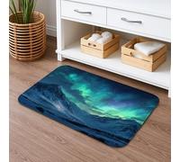 Aurora Borealis Tapis de bain à séchage rapide absorbant et antidérapant en flanelle lavable pour salle de bain, toilettes, toilettes, décoration 50,8 x 81,3 cm