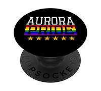 Aurora Colorado Pride Drapeau Arc-en-Ciel Gay Lesbienne Queer LGBT PopSockets PopGrip Adhésif