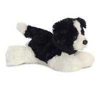 Aurora World Peluche Mini Flopsie Cami le Border Collie 31717 - 20 cm, noir et blanc