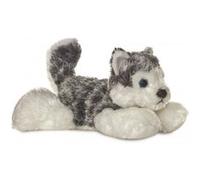 Aurora World Peluche Mini Flopsie Mush Le Husky 31293 – 20 cm – Gris et blanc