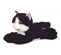 Aurora Cuddle Mini Flopsie maynard chat noir et blanc 20,5 cm Wit G