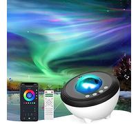 Projecteur Ciel Etoile, Projecteur Galaxie, projecteur de lumière étoilée Aurora de musique avec Bluetooth,télécommande,App,Machine à sons,projecteur de lumière du ciel Veilleuse pour enfants adults