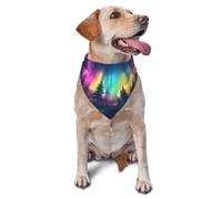 Aurora Dream Forest Garage Écharpe triangulaire pour animaux de compagnie avec imprimé graphique pour chiens et chats, bandana mignon réglable pour les séances photo
