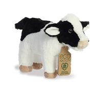 AURORA, Eco Nation 35026 Peluche Vache Blanc et Noir 25,4 cm