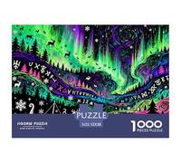 Aurora et Les Runes Nordiques Puzzle en Bois Imperméable DIY Puzzles De 1000 Pièces pour Adultes Cadeaux Coloré Jeux Éducatifs
