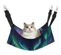 Aurora Forest Starry Lake Reflection Hamac imprimé pour animaux de compagnie - Hamac de couchage pour chats, lapins, furets, chiots, petits animaux