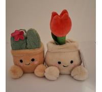 Aurora Palm Pal Seyla Succulent & Lilybelle Potted Tuli 5" Plush Toy 2Pc Set