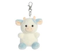 AURORA Palm Pals 34119 Skyla Blueberry Cow Peluche à clipser Blanc 10 cm
