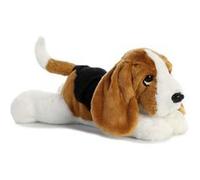 Aurora peluche chien Basset Flopsie 30,5 cm noir/blanc/marron Marron G