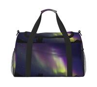 Aurora Polaris Sac de sport pour femme - Sac fourre-tout de sport avec compartiment, sac de sport pour homme, sac fourre-tout pour femme, sac à main de week-end pour femme, Noir , Taille unique