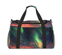 Aurora Sac de voyage imprimé pour homme et femme Grand sac de sport avec bandoulière pour voyage, week-end, pêche, chasse, Noir , Taille unique, Sac de voyage