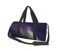 Aurora - Sac de voyage pliable avec imprimé polaris, sac de sport, de week-end, grand sac fourre-tout pour le sport et les voyages, Noir , Taille unique