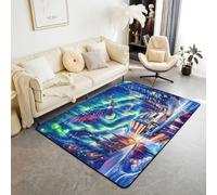 Aurora - Tapis antidérapant pour enfants, adolescents, garçons, femmes, hommes, motif camion aigle, drapeau américain, tapis de sol d'intérieur pour salle à manger, décoration de jardin