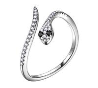 Aurora Tears Bague serpent DR0081W réglable en argent sterling 925 Pour hommes et femmes