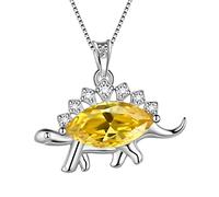 Aurora Tears Collier avec breloque dinosaure en argent sterling 925 avec pendentif tyrannosaure et boucles d'oreilles pour filles, garçons, femmes, petite amie, fille, cadeau d'anniversaire, Zircone