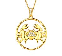 Aurora Tears Collier en argent sterling 925 plaqué or avec pendentif en forme de constellation du zodiaque - Pour femmes et filles, Cristal