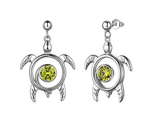 Aurora Tears DP0172 Collier en argent sterling 925 avec pendentif en forme de tortue avec pierre de naissance et oxyde de zirconium pour femme, Argent sterling Zircone cubique