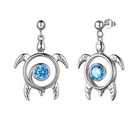 Aurora Tears DP0172 Collier tortue en argent sterling 925 avec pendentif animal pierre de naissance bijoux cadeaux avec zircone pour femme, Argent sterling