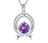Aurora Tears Enfant Homme Mixte Femme Argent sterling 925 Plaqué argent Ronde Violet