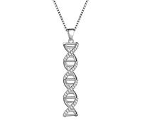 Aurora Tears Ensemble de bijoux en argent sterling 925 avec pendentif en forme de molécule infini, spirale, ADN, double hélix, chimie, science, science