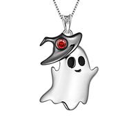 Aurora Tears Ensemble de bijoux en forme d'araignée pour Halloween, gros cristaux en argent sterling 925 avec pendentif/bague/boucles d'oreilles à tige, accessoires de costume pour Halloween, bijoux en toile d'araignée, Zircone cubique