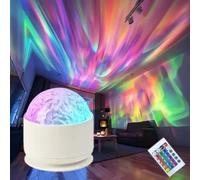 Aurora/water Ripple Projector Light,Projecteur Aurora avec télécommande,Lamp LED Projecteur Ciel Etoile,16 Couleurs Projecteur Galaxie Lampe De Chevet Chambre,Projecteur Galaxie pour les enfants (A)