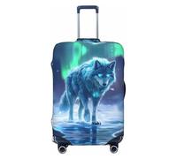 Aurora Wolf Housse de protection élastique pour bagage Motif Lac La Reine des neiges 45,7 à 81,3 cm, Noir/blanc, Large