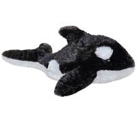 Aurora World Aurora, 16634, Mini Flopsie Orque, 20 cm, Peluche, Noir et Blanc