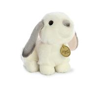 Aurora World Miyoni White Plush Lop Eared Rabbit with Gray Ears, Small